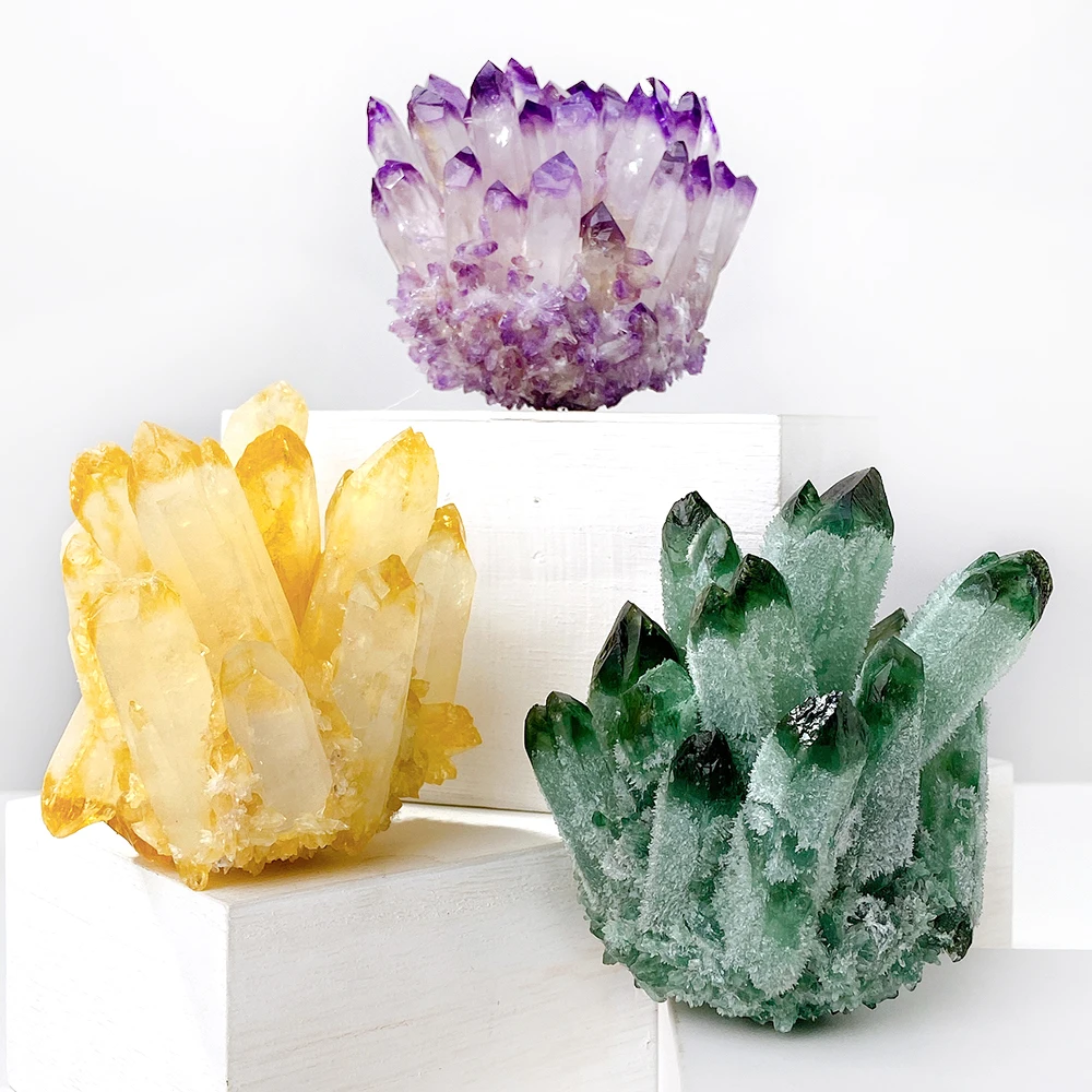 

Wholesale reiki crystal cluster healing quartz cluster unique gemstone desktop ornaments