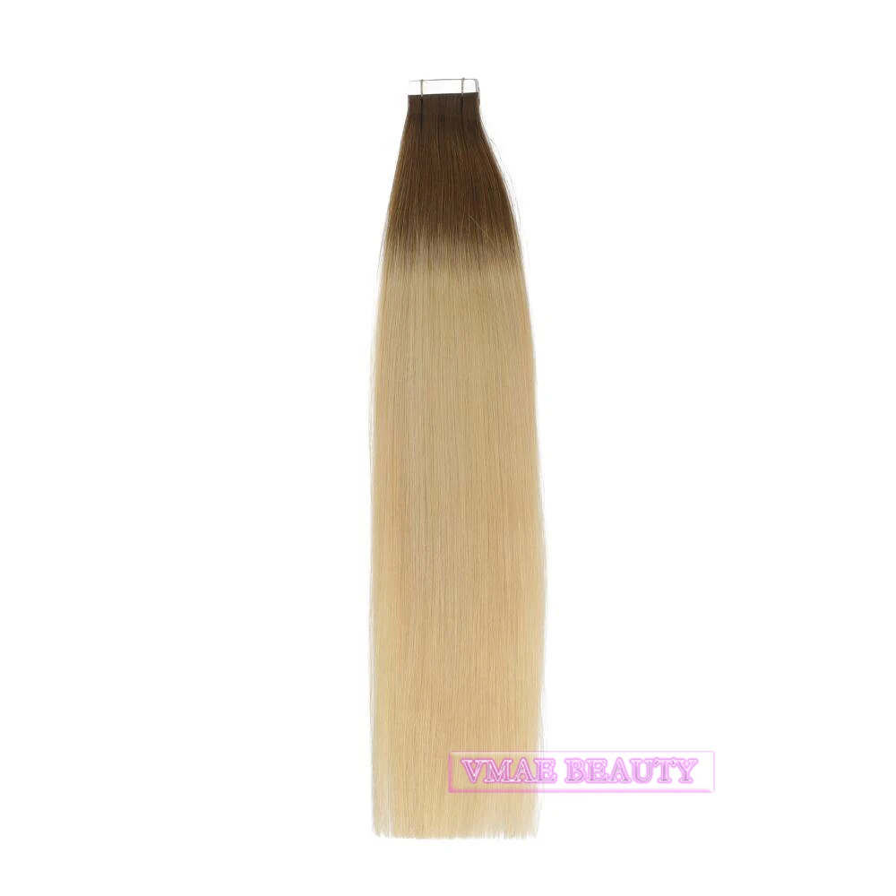

VMAE 100g 2.5g*40pieces Stand T#5-22 double drawn Straight Raw Remy Prebonded Virgin Tape in 100% Human Hair Extensions