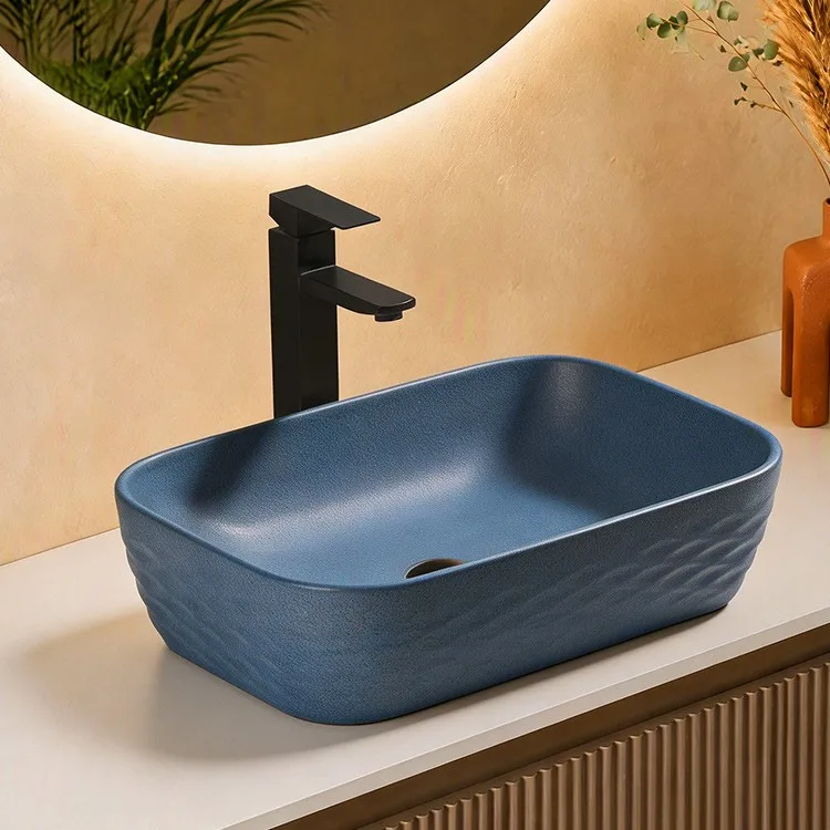 blue-bathroom-sink-bowls-9884-MT-033-macro-texture-indigo-blue-matte-glaze-rhombus-relief blue-bathroom-sink-bowls-9884-MT-033-macro-texture-indigo-blue-matte-glaze-rhombus-relief
