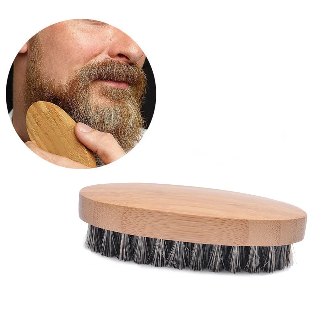 

Natural Boar Bristle Beard Brush For Men Bamboo Face Massage That Works Wonders To Comb Beards and Mustache Drop Shipping, Brown