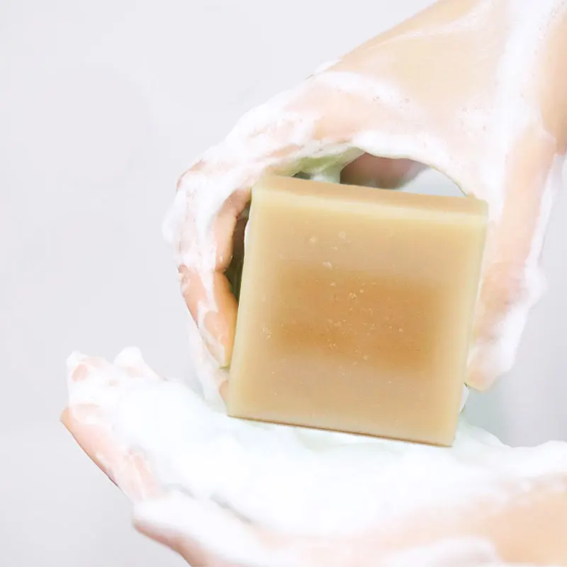 

Black tea olive oil face body clean skin care cold process hand made whitening soap, Multicolor