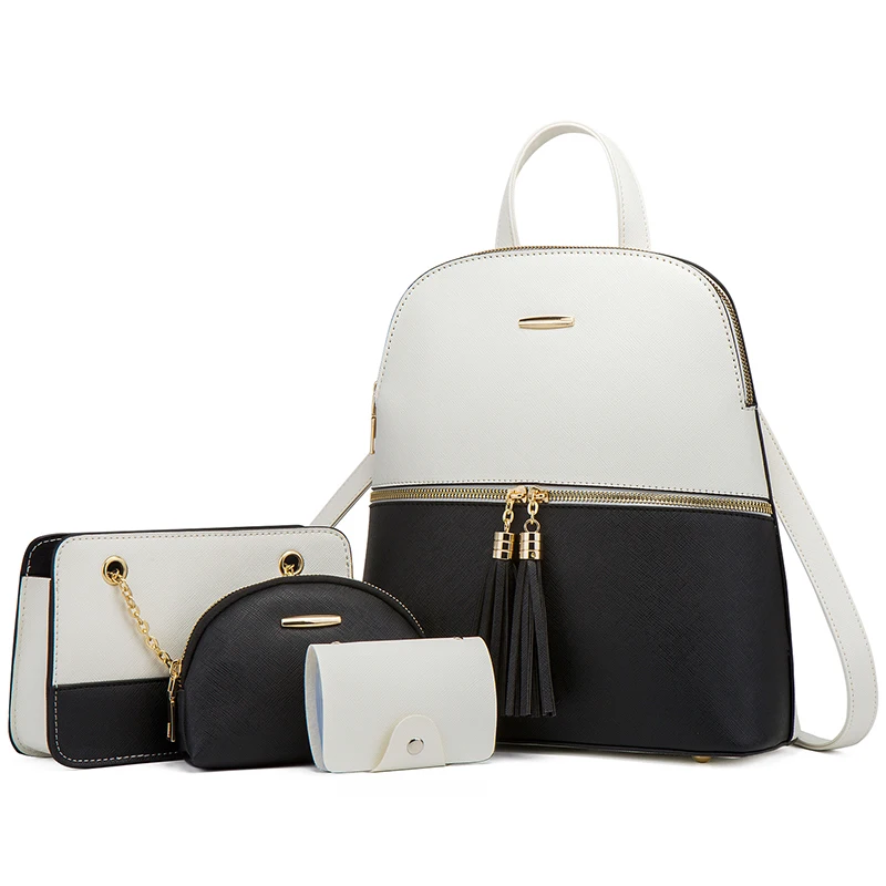 

3PCS Set Hot Sales Sac Main Femme Convertible Set Bags PU Leather Bag Functional Backpacks For Women