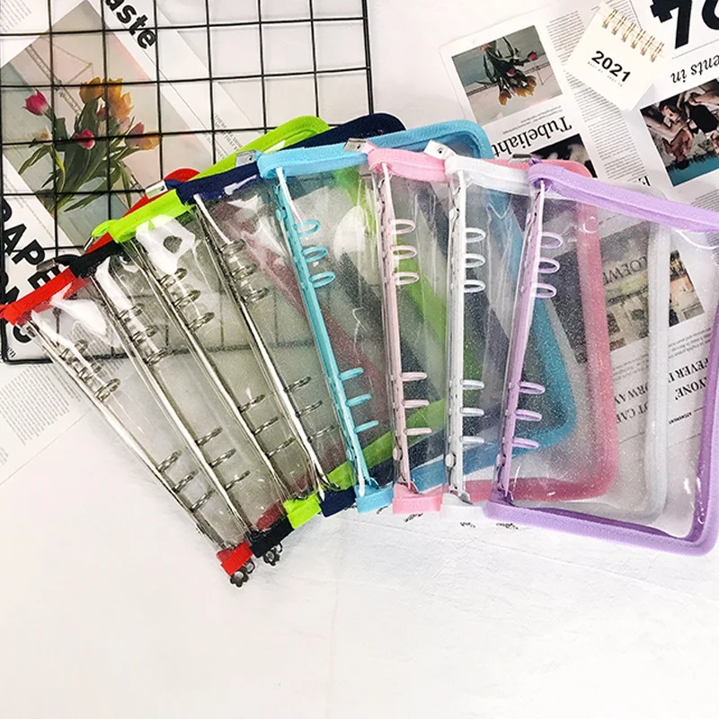 

Multi functional transparent pvc clear soft wallet saving recipe money organizer budget binder envelopes refillable notebook