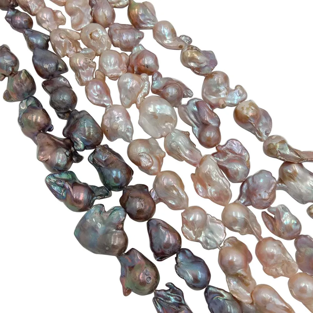 16-27 mm biggest baroque shape keshi pearl loose freshwater pearl in strand .
