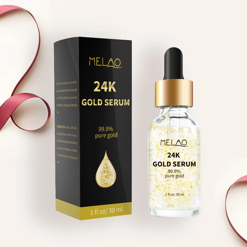 

Private Label Anti Aging 24k pure gold foil serum whitening moisturizing