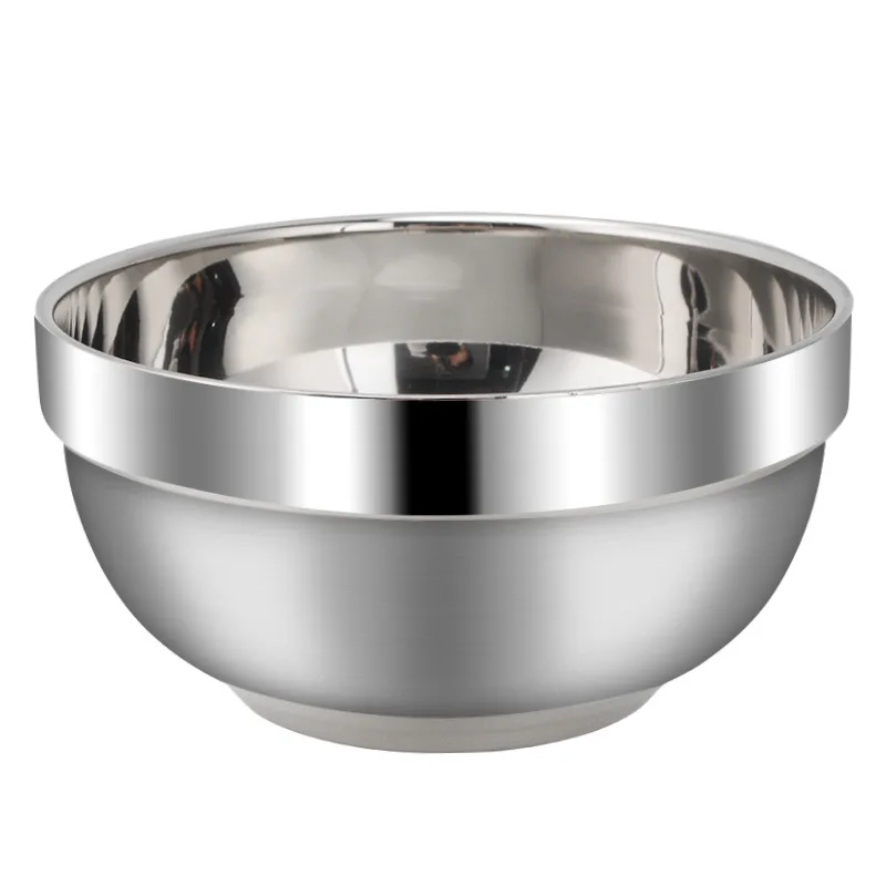 

12 cm Double-walled Insulated Metal Snack 304 Food Grade Stainless Steel Bowl for Rice Dishes Soup, Silver