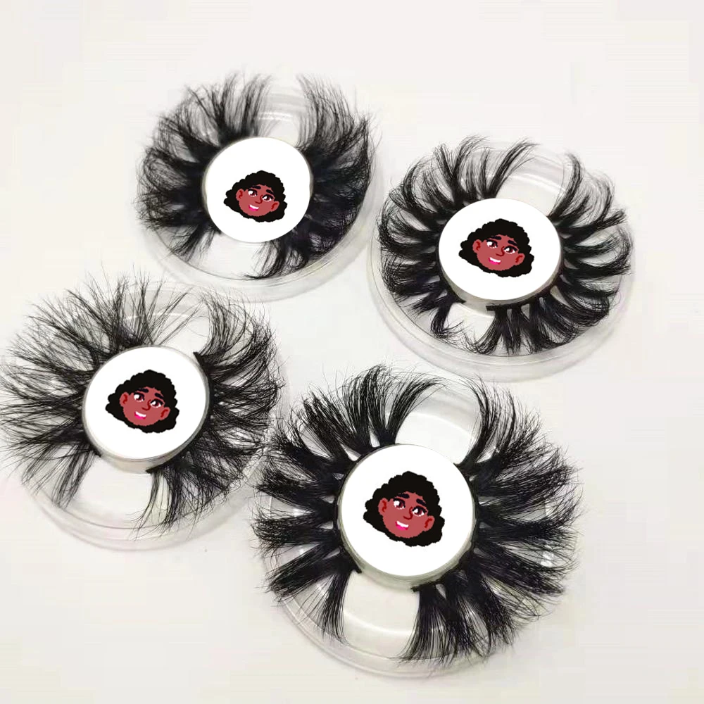 

Wholesale Vendor Free Sample Mink 3D Eyelash Custom Eyelash Box Private Label 25mm Siberian Mink Lashes Lashes3d, Natural black