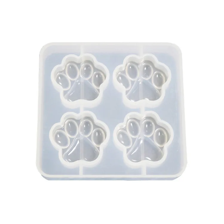 

Epoxy resin cat paw silicone molds shiny dog paw print mold for resin craft making, White