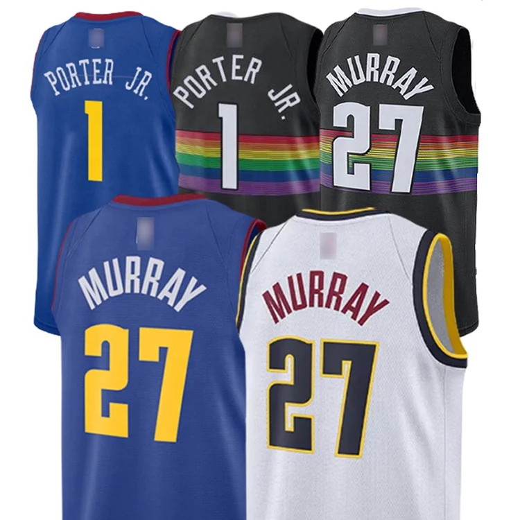 

Jamal Murray 27 Michael Porter Jr. 1 Top Quality 3D Embroidery Basketball Jersey Breathable Mesh Mens Spprts Shirts Wear