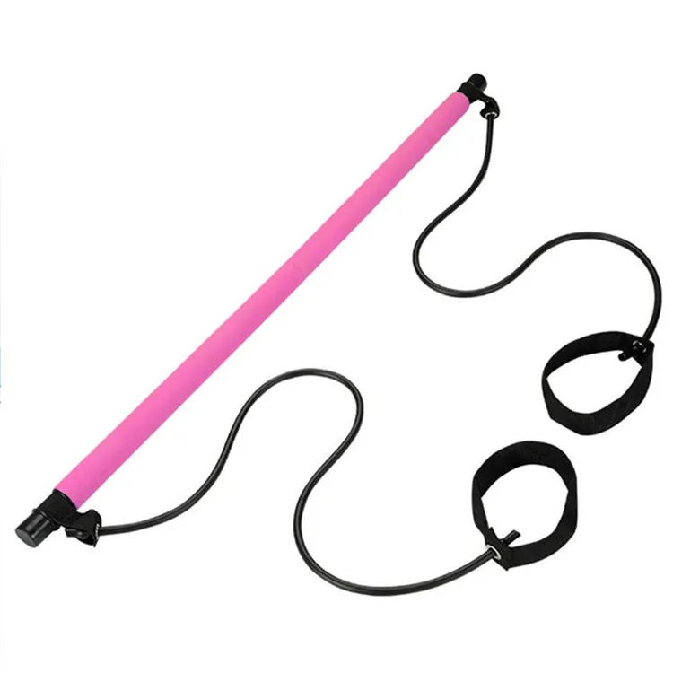 

Workout Band With Portable Stick Home Pilates Tone Bar, Pink