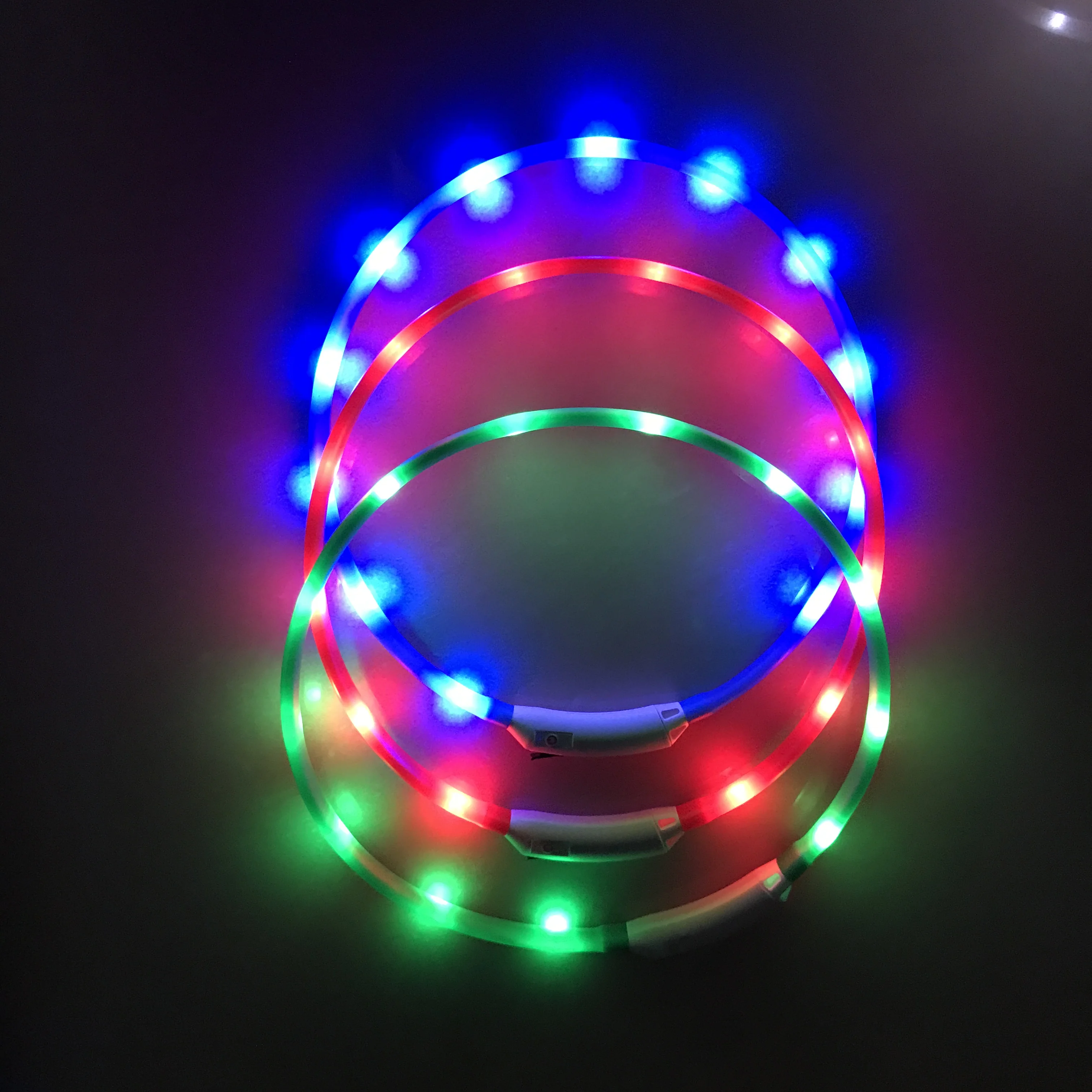 

Newest USB Rechargeable Led Dog Pet Flashing Collar Light Up Chargeable Night Safety Necklace Free Size Colors