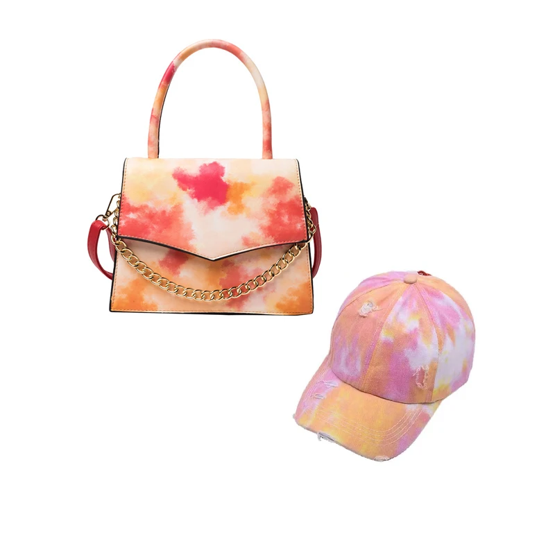 

2021 Matching Tie Dye Women Baseball Hat and Purse Sets Wholesalers, 7 colors