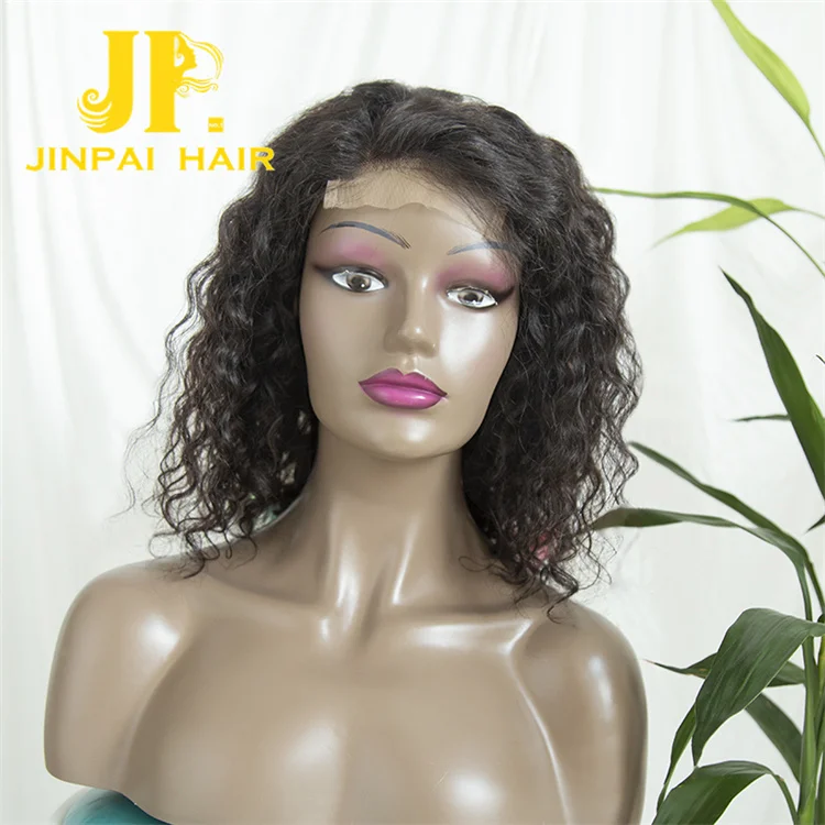 

JP New Bob Wig 100% Brazilian Virgin Human Hair Transparent Swiss Lace Bob Wig HD Curly Wave Lace Front wigs for Black Women