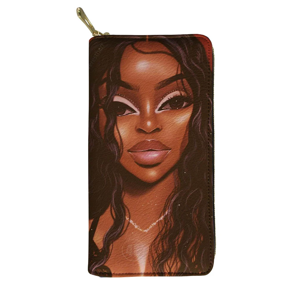 

Wholesale Coin Bags Card Key Wallets Sexy African Girls Printed African Wallet Luxury Customized Pu Leather Wallet Women Fashion