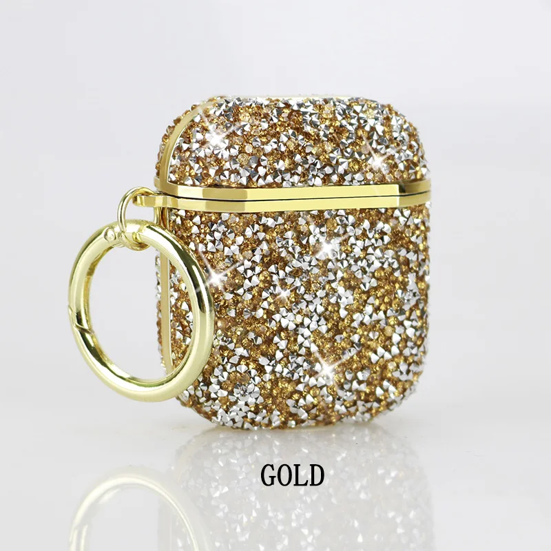 

New 2020 protective Pink gold diamond bling luxury for airpod pros case bling rhinestone luxury for airpods case