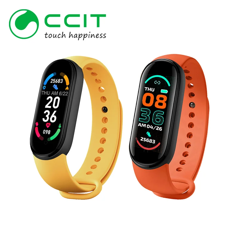 

M6 Smartwatch Fitness Tracker Wristband Reloj Inteligente Waterproof Smartband 6 Bracelet For Mi6 M3 M4 M5 M6 Smart Watch M6, Black purple yellow pink orange blue