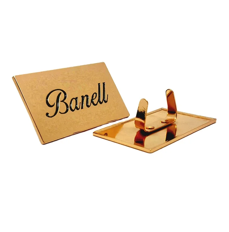 

Metal Bag Labels Plate Logo Custom Engraved Brand Metal Tag Labels for Handbags