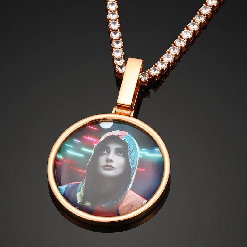 

Custom Photo Pendant Necklace For Women Silver/Gold Color Iced Out Necklace Religion Jewelry Wholesale