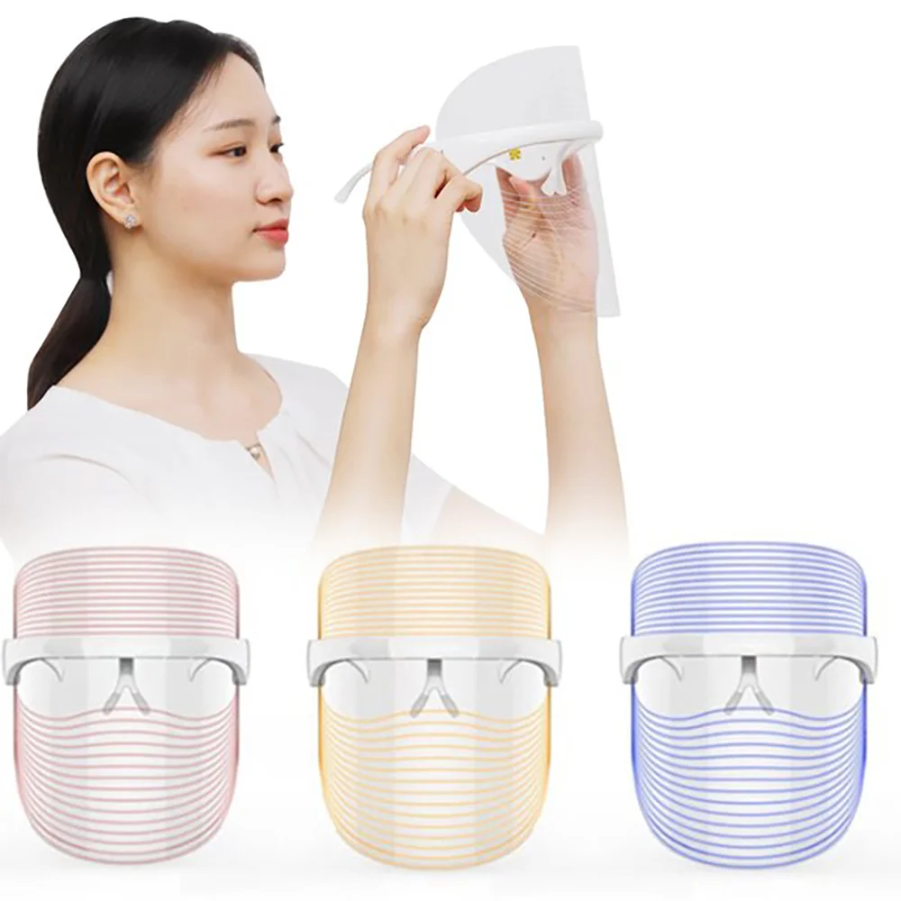 

Anti Aging Spot Removal Wrinkles LED Photon Red Blue Therapy 3 Color Light Treatment Photon Skin Rejuvenation Face Mask