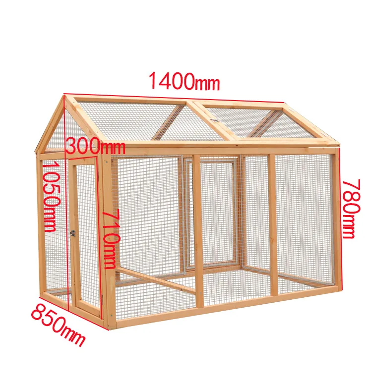 

Large anti-corrosion wooden poultry running cage indoor and outdoor duck pigeon rabbit coop with net frame, Customized color