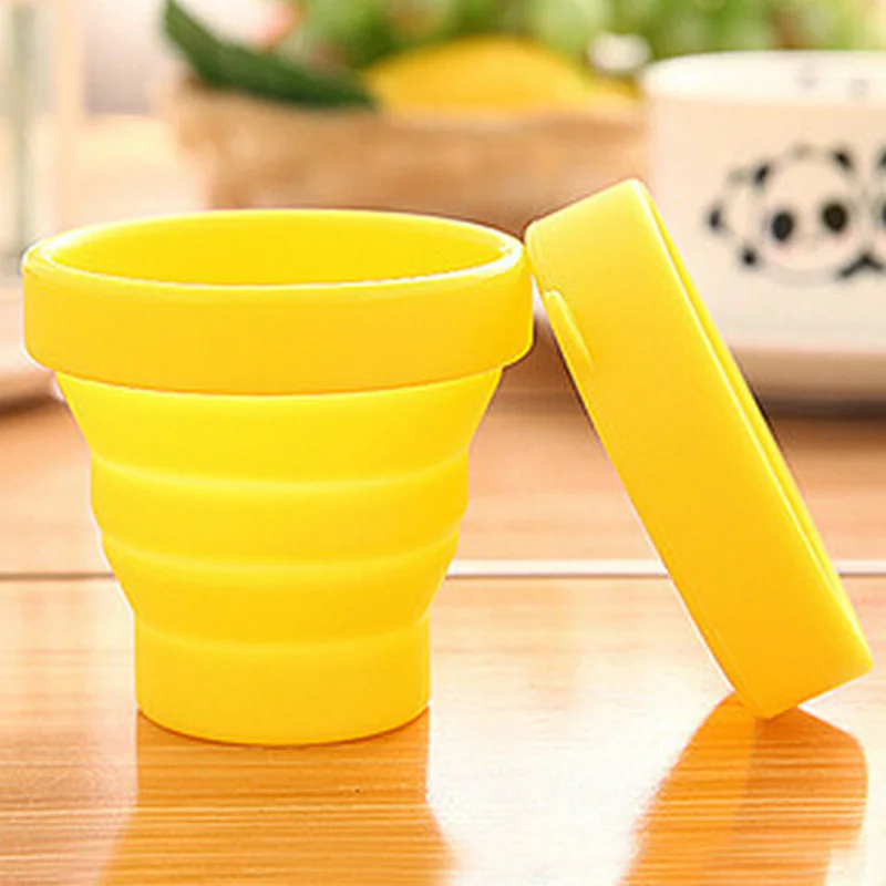 

Solid Color Water Folding Gargle Cup For Outdoor Travel Tea Travel Drink Tools Coffee Cup, As photo