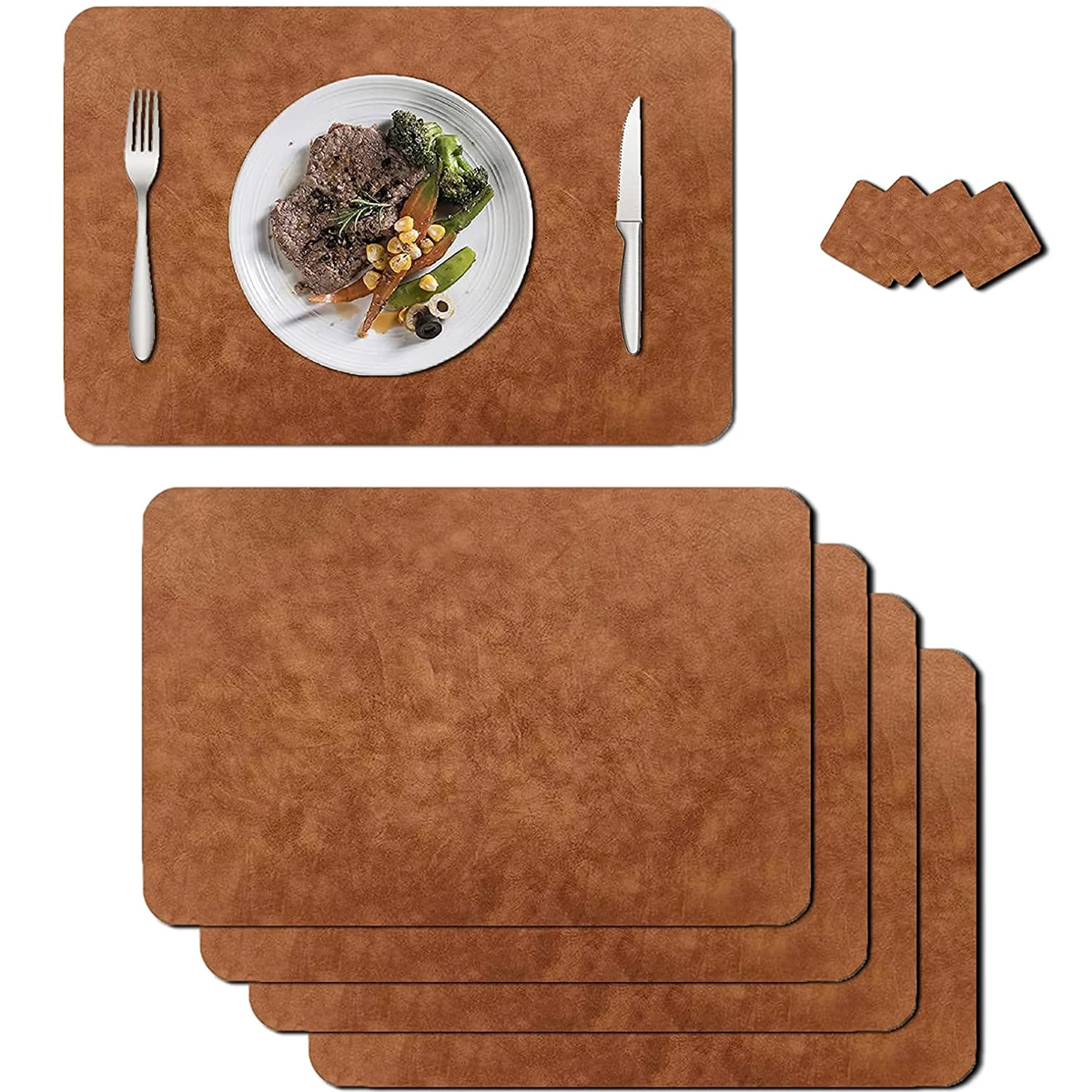 

2022 Tabletex hot selling elegant design heat resistant placemat PVC leather kitchen table mat