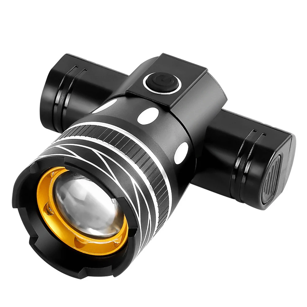 

T6 LED Bicycle Light USB Rechargeable Lamp MTB Mountain Road Bike Front Lamp Cycling Waterproof Flashlight Cycling Equipment, Black