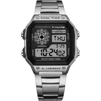

PANARS Classical Waterproof Stainless Steel electronic Wristwatch Multifunctional Digital Sports Mens Watch