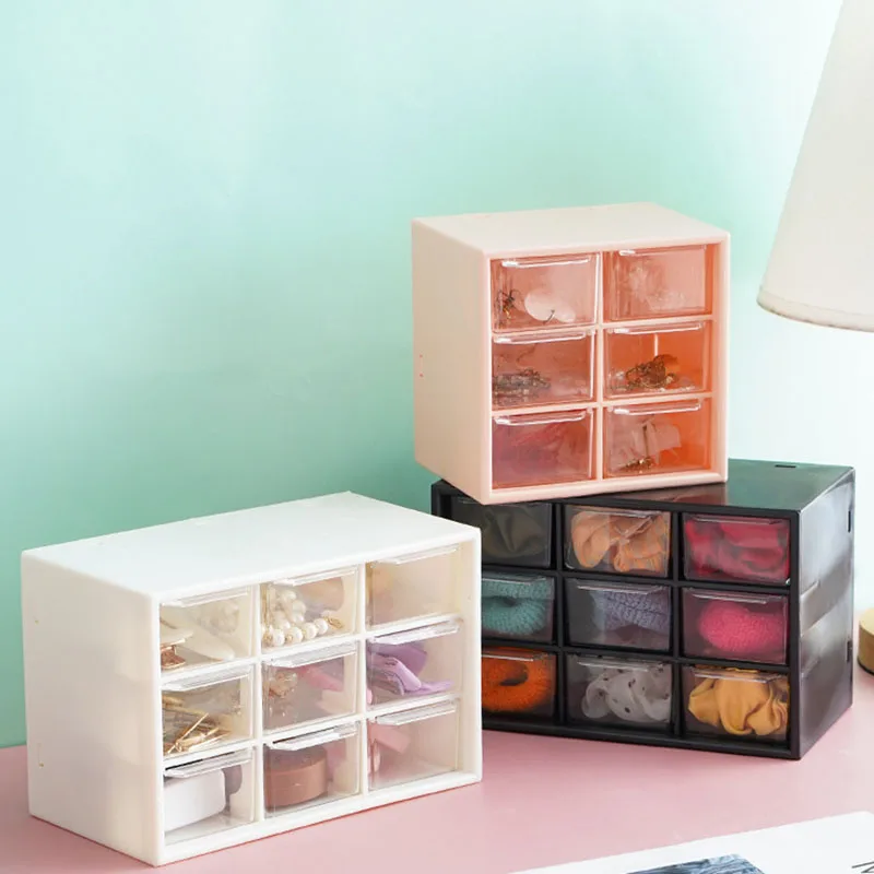 

Desktop Small Objects Hand Account Stationery And Paper Tape Hair Card Jewelry Drawer-type Multi-grid Storage Box