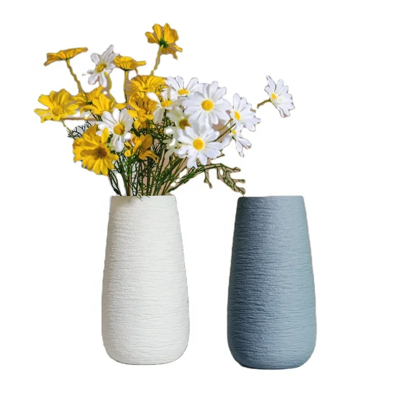 

New Style White Grey Ceramic Vase Ceramic White Flower Vase For Home Decoration Tabletop Ceramic & Porcelain vases