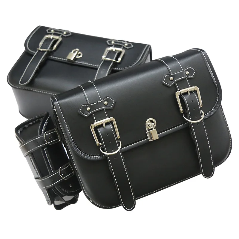 

Harley retro motorcycle side bag saddle bag Harley Prince modified side box, Black