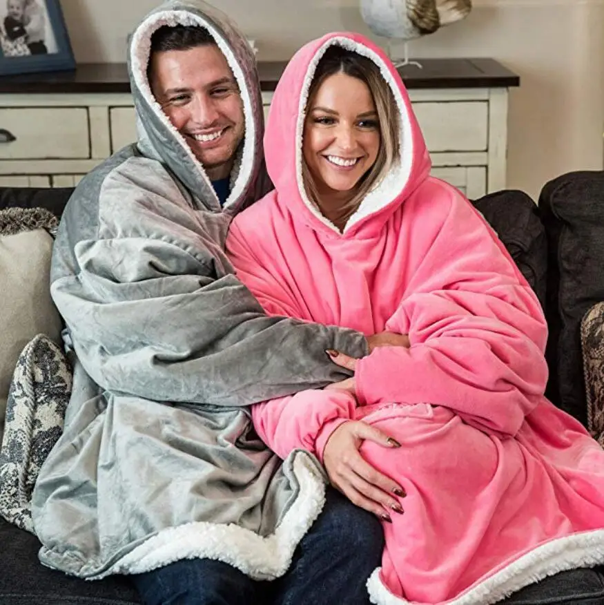 

Low MOQ Custom Sherpa Hoodie Men Plus Size Unisex Sherpa Hoodie Blanket
