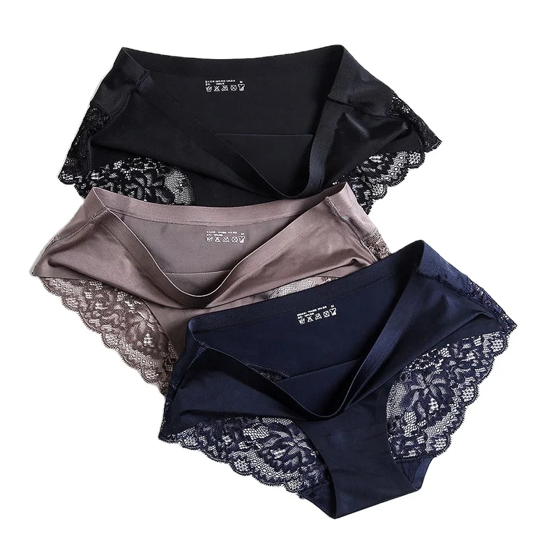 

Drop Shipping Woman Underwear Lace Low Waist Panties Brief Soft Seamless With Lace Panties Ladies Seamless Panties 836, 6 colors