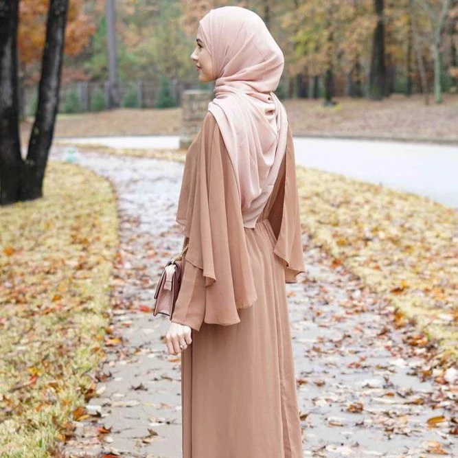

New high quality Abaya exquisite Islamic clothing fashion monochrome cloak dress skirt Muslim woman quality CRAPE comfort abaya, 2 colors
