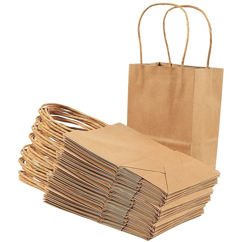 
New Arrival Brand New Brown Kraft Paper Custom Paper Shopping Bag With Handles 