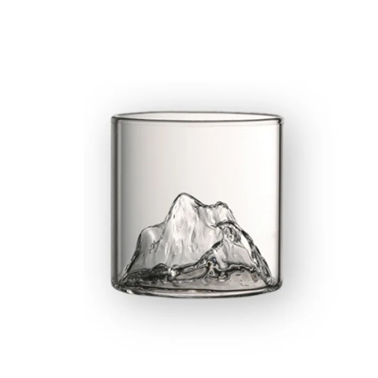 

Niche Japanese Style Whisky Cup Shallow Mountain Liqueur XO Wine Glass Fuji Artwork Whiskey Glass