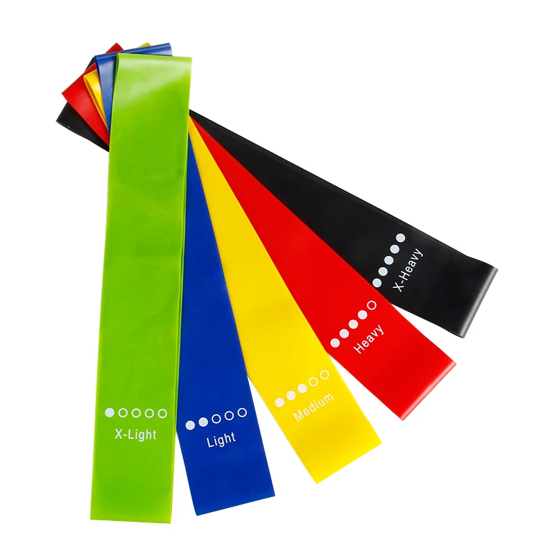 Custom Logo Elastic Loop Fitness Bands Elastic Gym Workout Exercise Latex Rubber Resistance Bands Hip Bands
