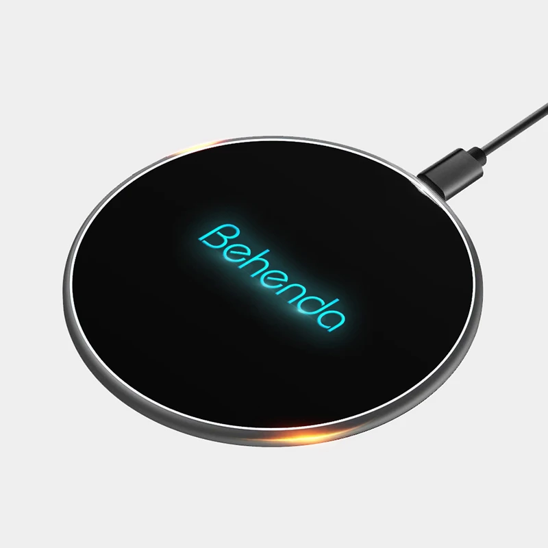 2019 simple stylish luminous 10 w fast qi wireless phone chargers wireless charger plates