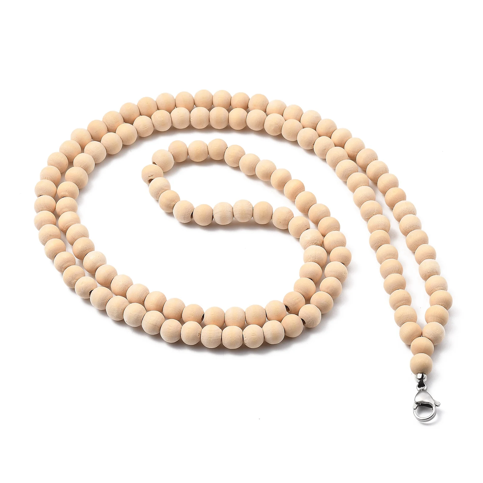 

PandaHall Unfinished Loose Natural Wooden Beads Necklace Making