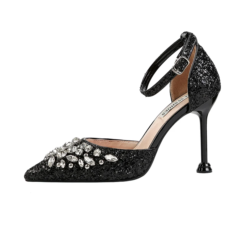 

Fashion sexy sequins diamond heels sandal stiletto designer women high heel sandals shoes, Black/gold/red/silver/champagne/rose gold