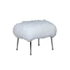 Shayne Luxury High-end Customize Furniture Soft Lamb Fur Solid Chrome Legs Wool Stools