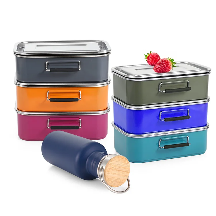 

Ready To Ship Everich high quality leakproof 2 layer leak-proof stainless steel lunch box, Customized color
