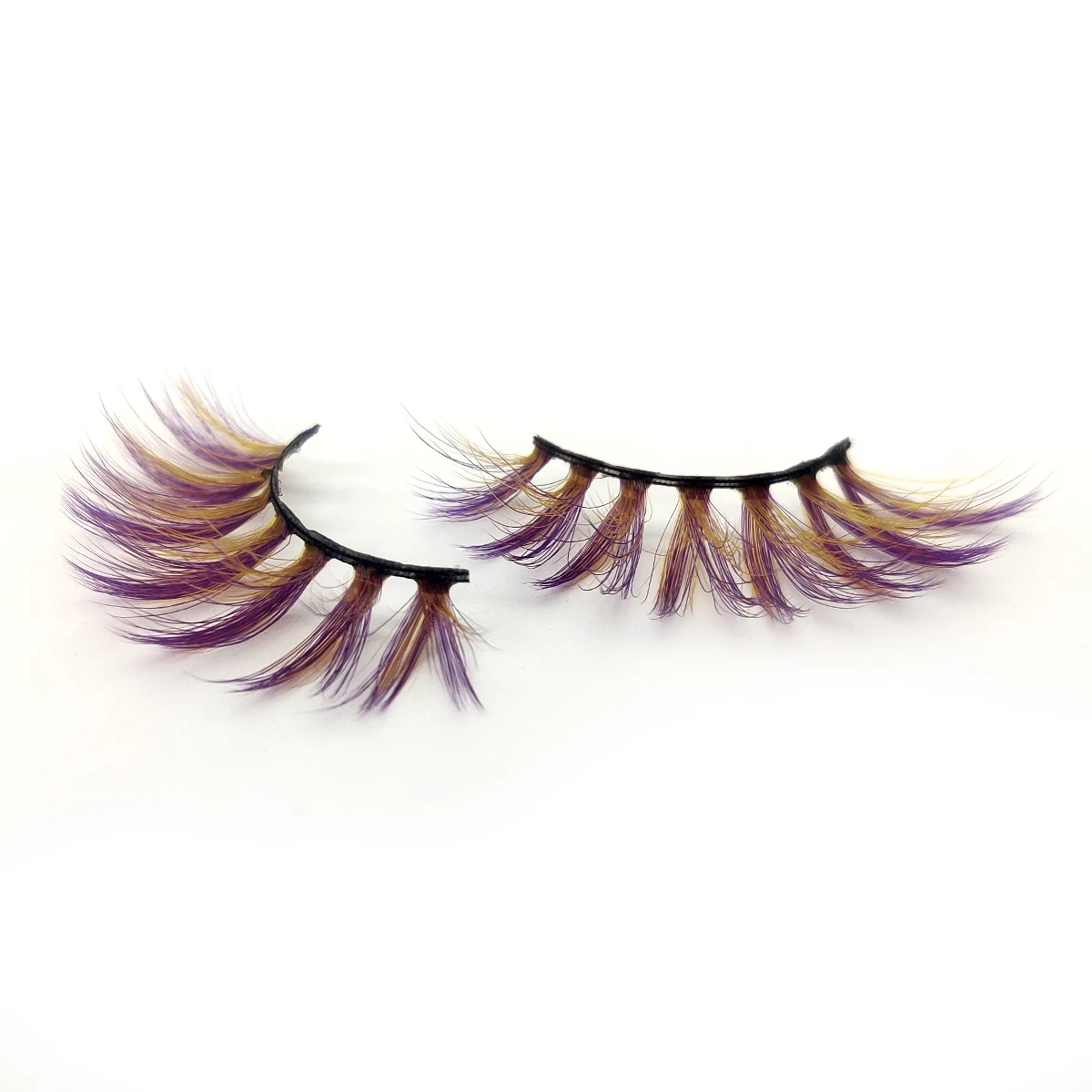 

Multi colored tint Mink wholesale lashes private label wispy 3d hybrid two tone color mink lashes colorful mink lash tray, Colorful eyelash