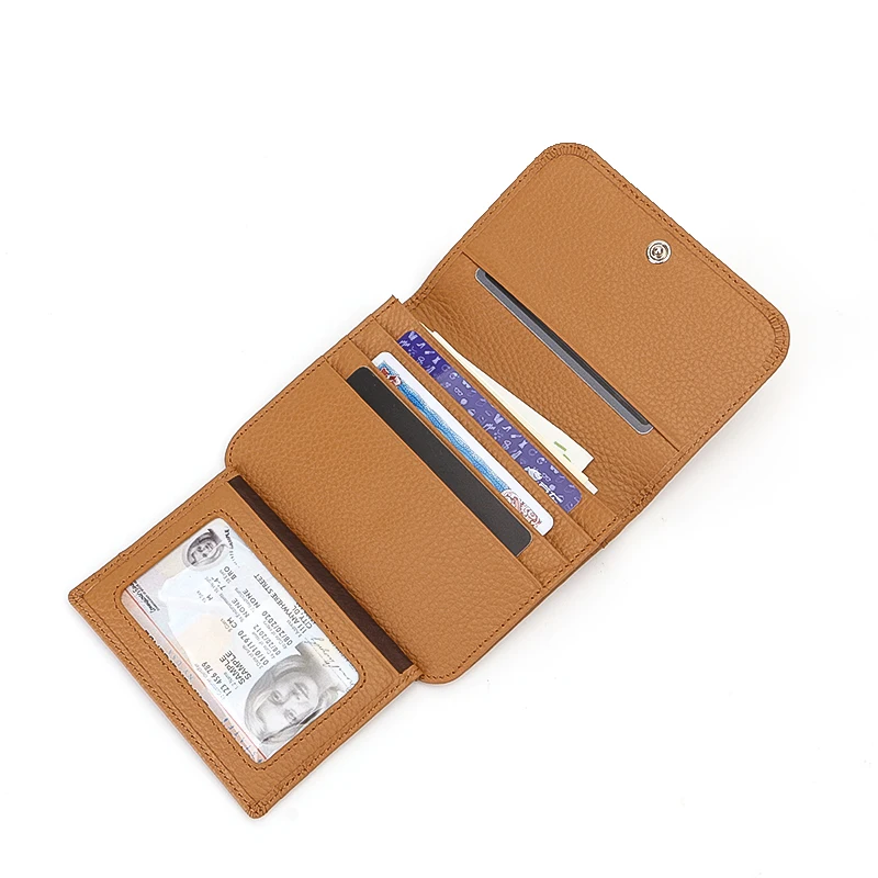 

Leather Ladies Short Mini Purse RFID Custom Small Women's Wallet, Offer customized color