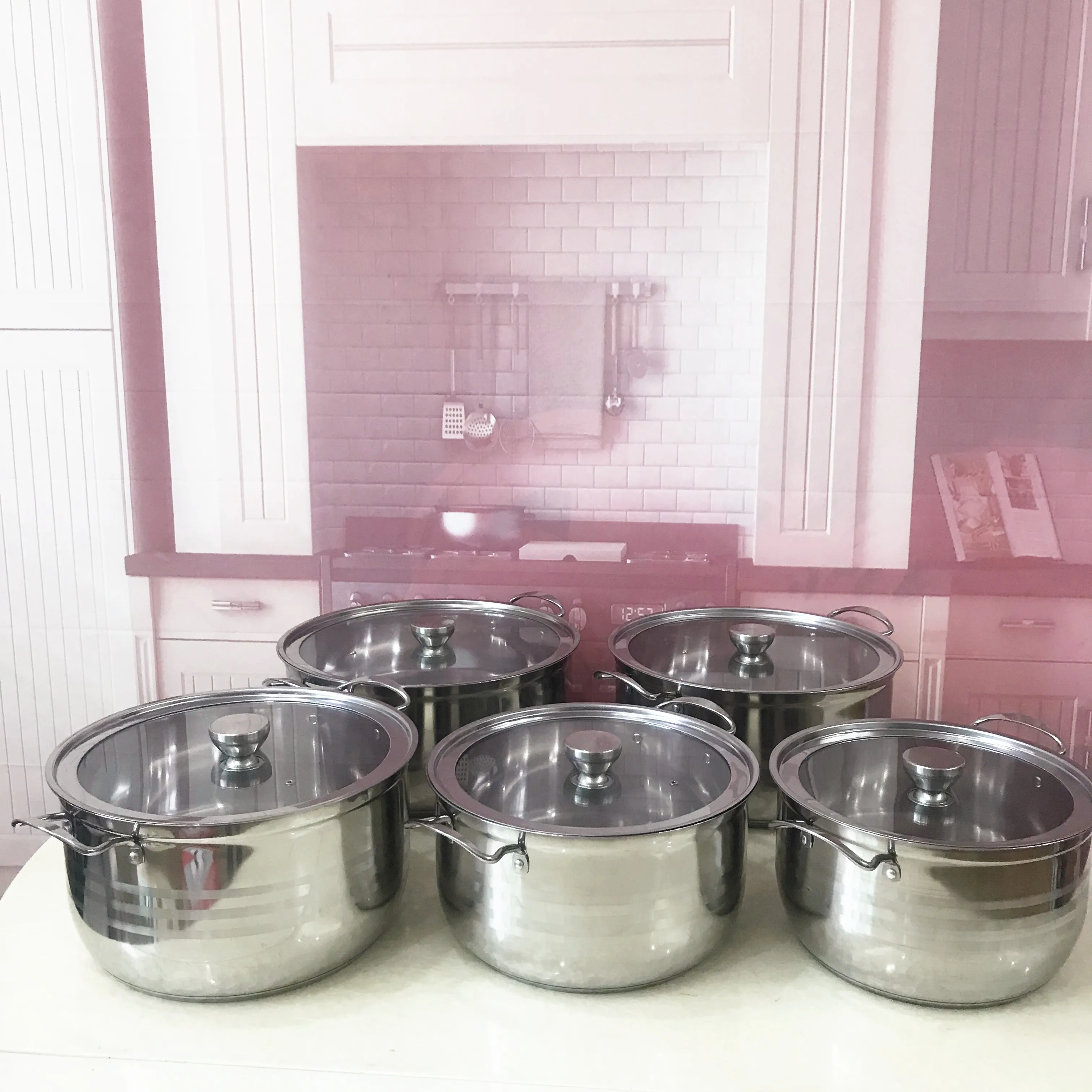 

Hot sale 10pcs cooking pot cookware set stainless steel cookware sets