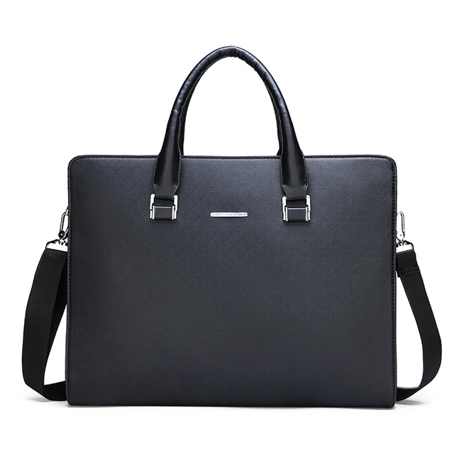 

New men's handbag business briefcase PU leather computer bag fashion casual professional men's bag shoulder Messenger bag, Black/blue