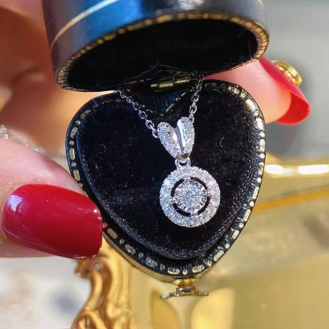 

High Quality Moving Jewelry Dancing Diamond Moving Pendant Necklace For Gift, Customized color