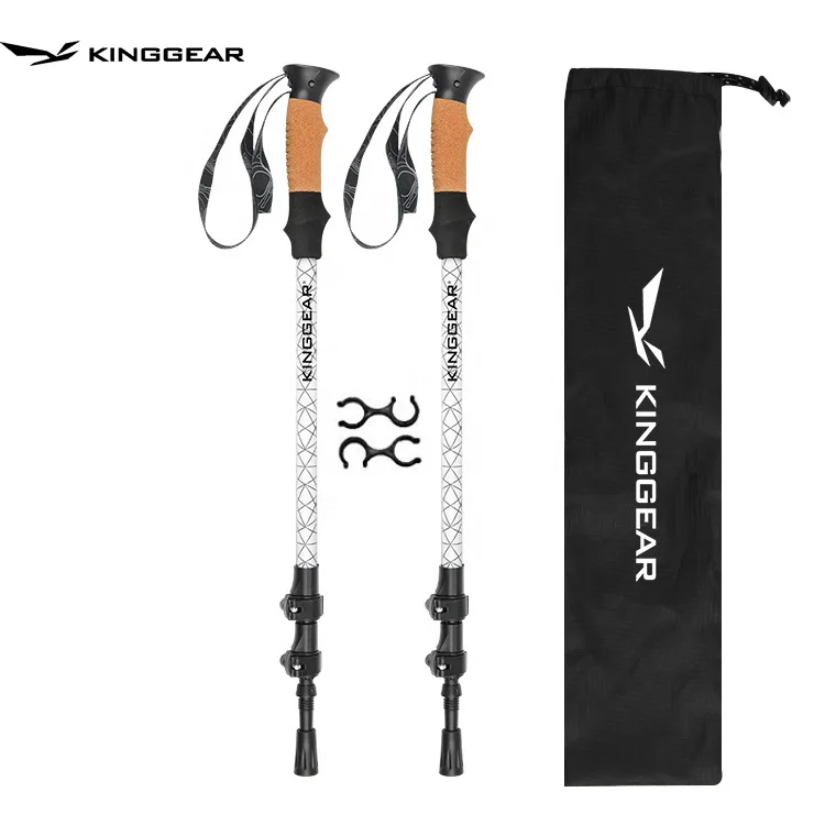 

KingGear New Design Lightweight Aluminum 7075 with Carbon Texture Surface Telescope Walking Trekking Hiking Poles