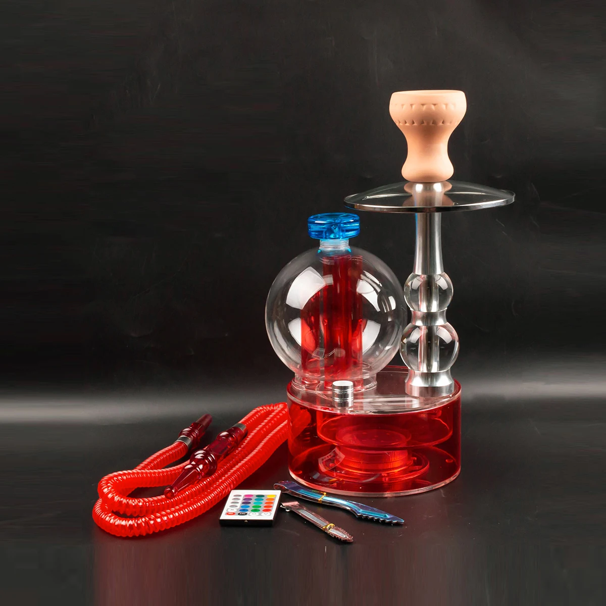 

Wholesale Sqhi Acrylic Hookah Shisha Smoking Hookah set With LED Light