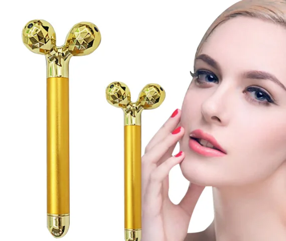 

24K hot sell double roller electric face 3D skin Roller massager facial rollers